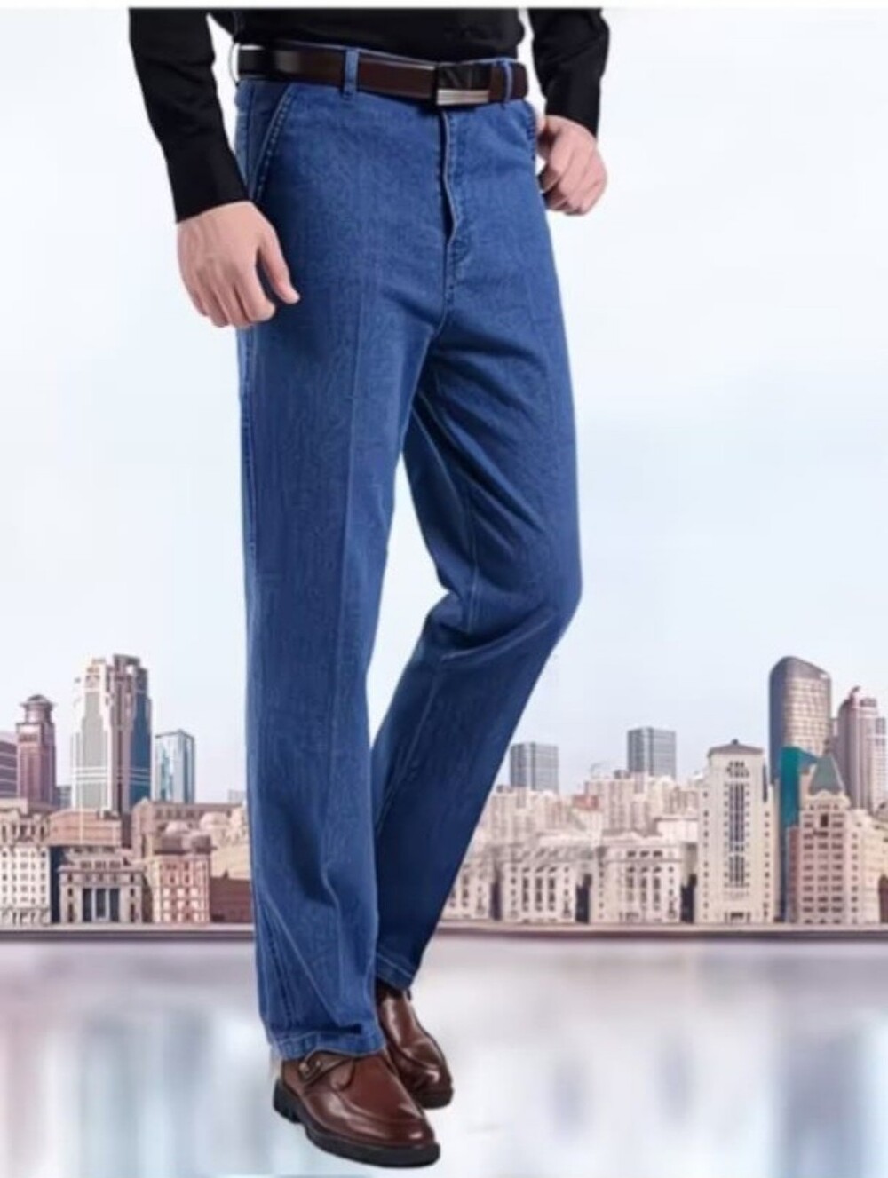 🦕Brand New Men's Light Weight Blue Jeans - Classic Straight Fit